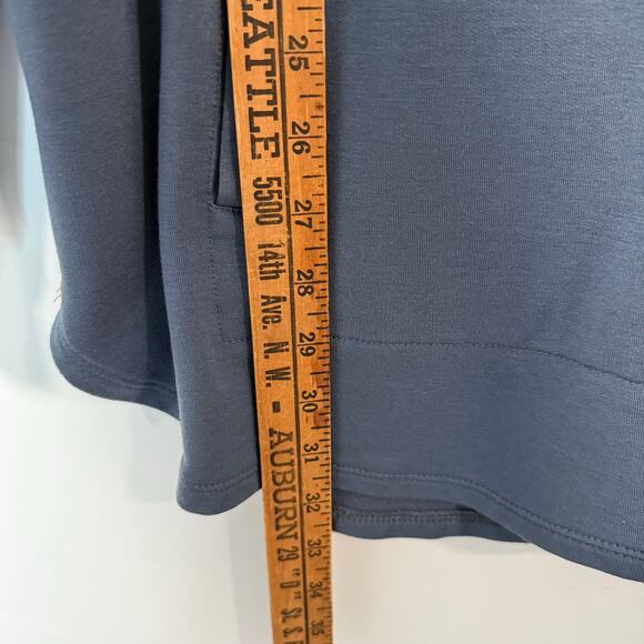 J. Jill Pure Jill Luxe Tencel Tunic Top Pullover Cowlneck Stretch Blue Grey XL - Picture 5 of 7